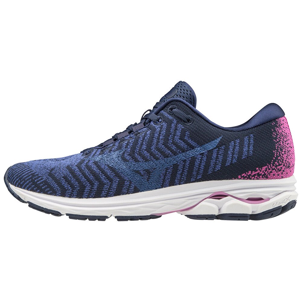 Mizuno Women's Running Shoes WAVE RIDER WAVEKNIT3 Blue/Rose - BGSHLVT-45